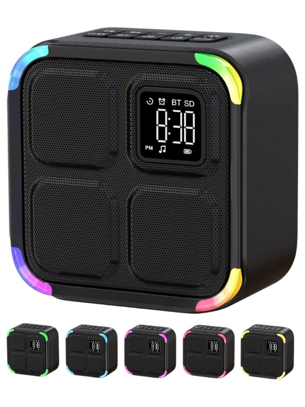 White Noise Machine 30 Soothing Sounds Bluetooth Speaker Alarm Clock Night Light